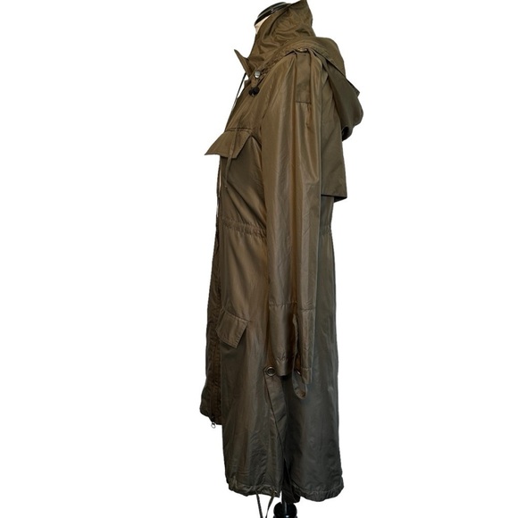Morphine Generation olive green long windbreaker hooded jacket - Picture 3 of 13
